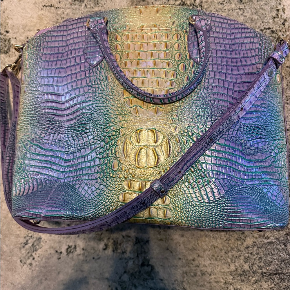 Brahmin Multicolor Crocodile Embossed Shoulder Bag